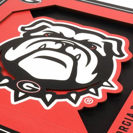 Georgia Bulldogs 3D Logo Series Wall Art - 12x12