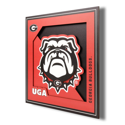 Georgia Bulldogs 3D Logo Series Wall Art - 12x12