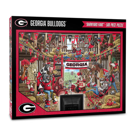Georgia Bulldogs Barnyard Fans Puzzle - 500 PC