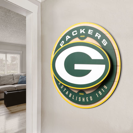 Green Bay Packers 3DX Circle Backer Wall Art