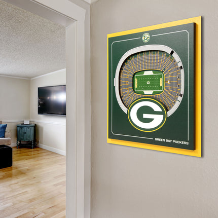 Green Bay Packers 3D StadiumView Wall Art 12x12