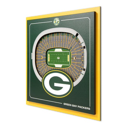 Green Bay Packers 3D StadiumView Wall Art 12x12