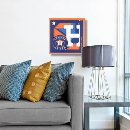 Houston Astros 3D Logo Series Wall Art - 12x12