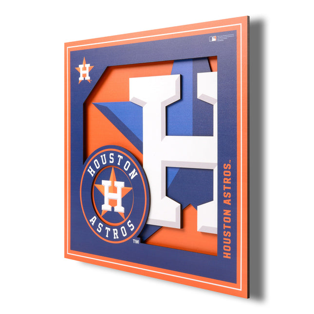 Houston Astros 3D Logo Series Wall Art - 12x12