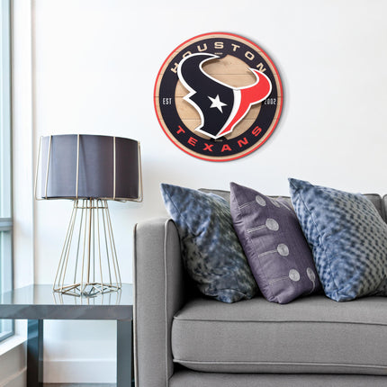 Houston Texans 3DX Circle Backer Wall Art