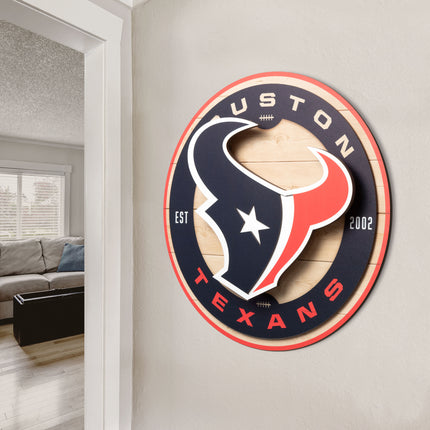 Houston Texans 3DX Circle Backer Wall Art