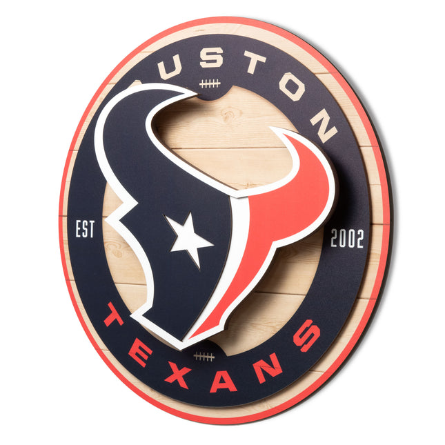 Houston Texans 3DX Circle Backer Wall Art
