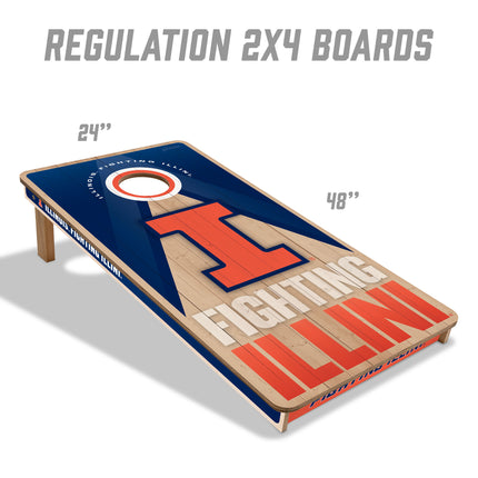 Illinois Fighting Illini 2x4 Slogan Series Cornhole Boards
