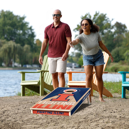 Illinois Fighting Illini 2x4 Slogan Series Cornhole Boards