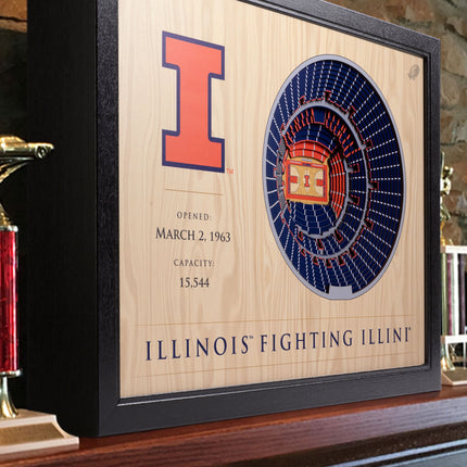 Illinois Fighting Illlini 25-Layer StadiumViews 3D Wall Art
