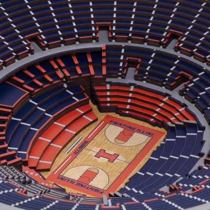 Illinois Fighting Illlini 25-Layer StadiumViews 3D Wall Art