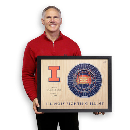 Illinois Fighting Illlini 25-Layer StadiumViews 3D Wall Art