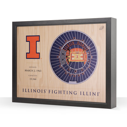 Illinois Fighting Illlini 25-Layer StadiumViews 3D Wall Art