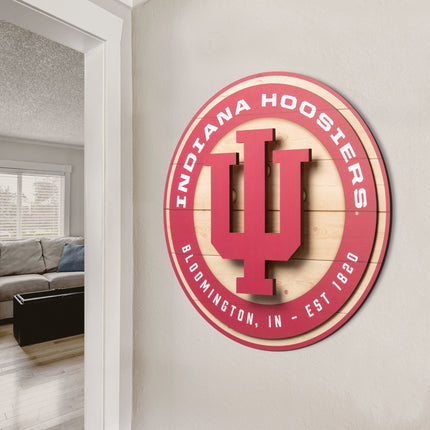 Indiana Hoosiers 3DX Circle Backer Wall Art