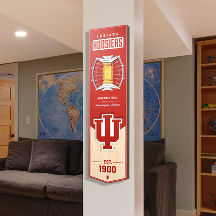 Indiana Hoosiers 8x32 3D Stadium Banner