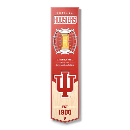 Indiana Hoosiers 8x32 3D Stadium Banner