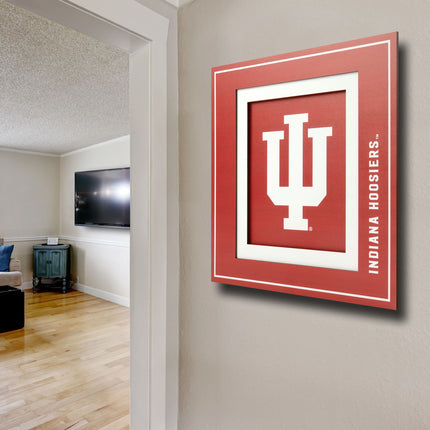 Indiana Hoosiers 3D Logo Series Wall Art - 12x12