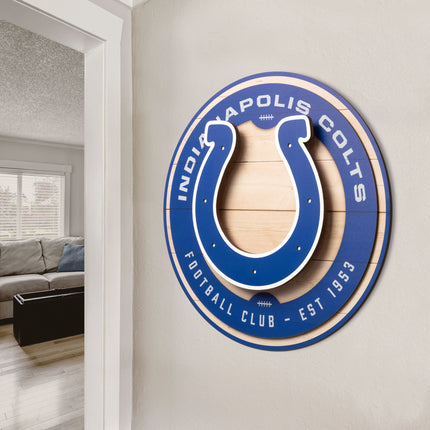 Indianapolis Colts 3DX Circle Backer Wall Art