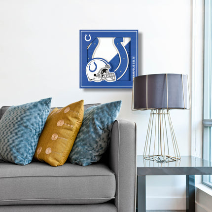 Indianapolis Colts 3D Logo Series Wall Art - 12x12
