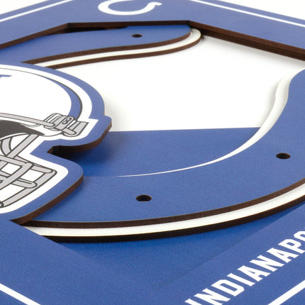 Indianapolis Colts 3D Logo Series Wall Art - 12x12