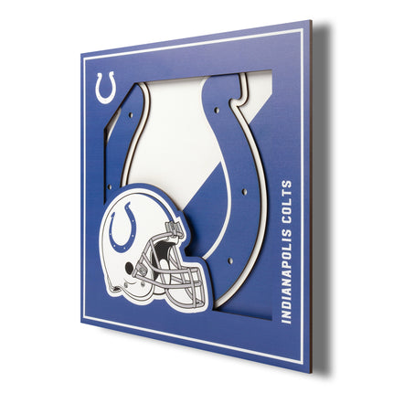 Indianapolis Colts 3D Logo Series Wall Art - 12x12