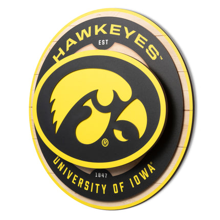 Iowa Hawkeyes 3DX Circle Backer Wall Art