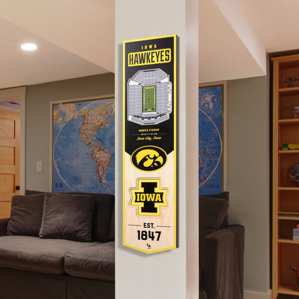 Iowa Hawkeyes 8x32 3D Stadium Banner