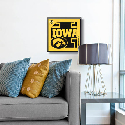 Iowa Hawkeyes 3D Logo Series Wall Art - 12x12