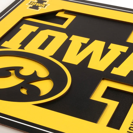 Iowa Hawkeyes 3D Logo Series Wall Art - 12x12