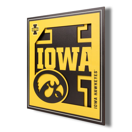 Iowa Hawkeyes 3D Logo Series Wall Art - 12x12