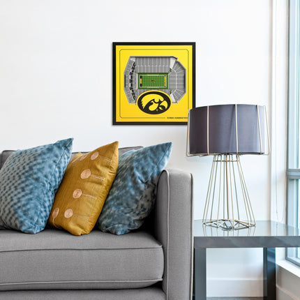 Iowa Hawkeyes 3D StadiumView Wall Art 12x12