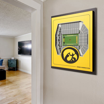 Iowa Hawkeyes 3D StadiumView Wall Art 12x12