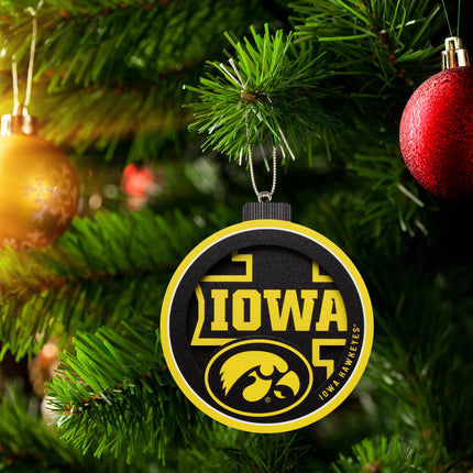 Iowa Hawkeyes 3D Logo Series Ornament
