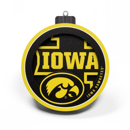 Iowa Hawkeyes 3D Logo Series Ornament