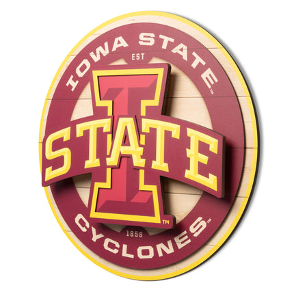 Iowa State Cyclones 3DX Circle Backer Wall Art