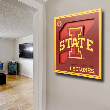 Iowa State Cyclones 3D Logo Series Wall Art - 12x12