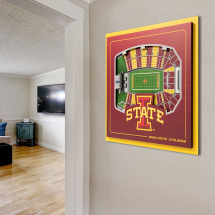 Iowa State Cyclones 3D StadiumView Wall Art 12x12