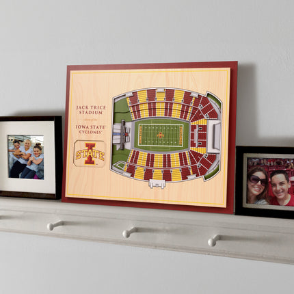 Iowa State Cyclones 5-Layer 3D StadiumView Wall Art