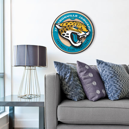 Jacksonville Jaguars 3DX Circle Backer Wall Art