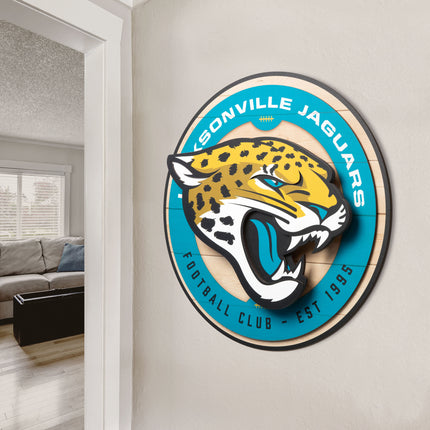 Jacksonville Jaguars 3DX Circle Backer Wall Art