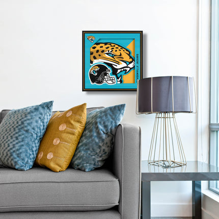 Jacksonville Jaguars 3D Logo Series Wall Art - 12x12
