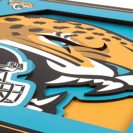 Jacksonville Jaguars 3D Logo Series Wall Art - 12x12