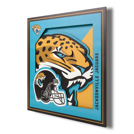 Jacksonville Jaguars 3D Logo Series Wall Art - 12x12