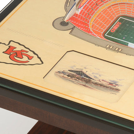 Kansas City Chiefs 25 Layer Stadium View Lighted End Table