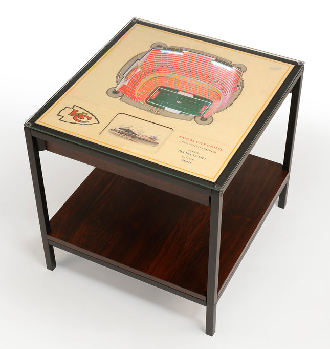 Kansas City Chiefs 25 Layer Stadium View Lighted End Table