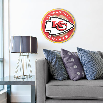 Kansas City Chiefs 3DX Circle Backer Wall Art