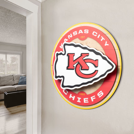 Kansas City Chiefs 3DX Circle Backer Wall Art