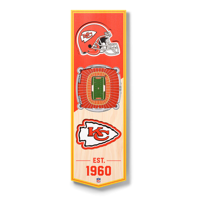 Kansas City Chiefs 3D Stadium 6x19 Banners