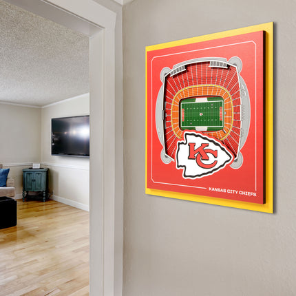 Kansas City Chiefs 3D StadiumView Wall Art 12x12
