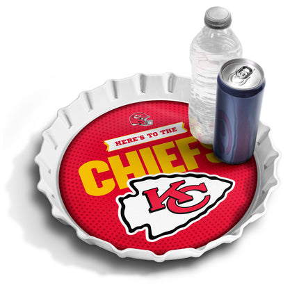 Kansas City Chiefs Bottle Cap Serving Tray